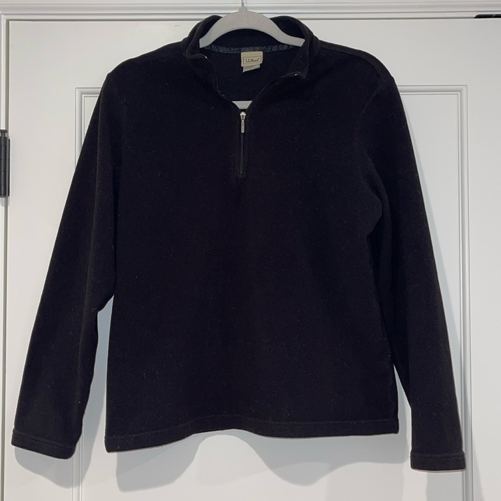 LLBean fleece pullover  black medium